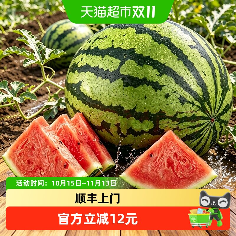 正宗麒麟无籽西瓜包熟包甜现摘现发自然熟新鲜水果薄皮肉厚西瓜