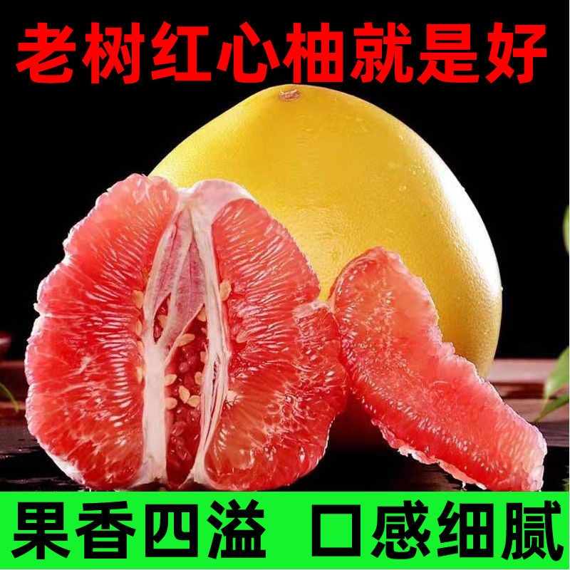 正宗福建平和红心蜜柚新鲜三红柚子肉当季红柚水果整箱批发