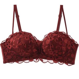 AA杯内衣套装女小胸聚拢半杯掌托防滑胸罩平胸专用显大无钢圈文胸