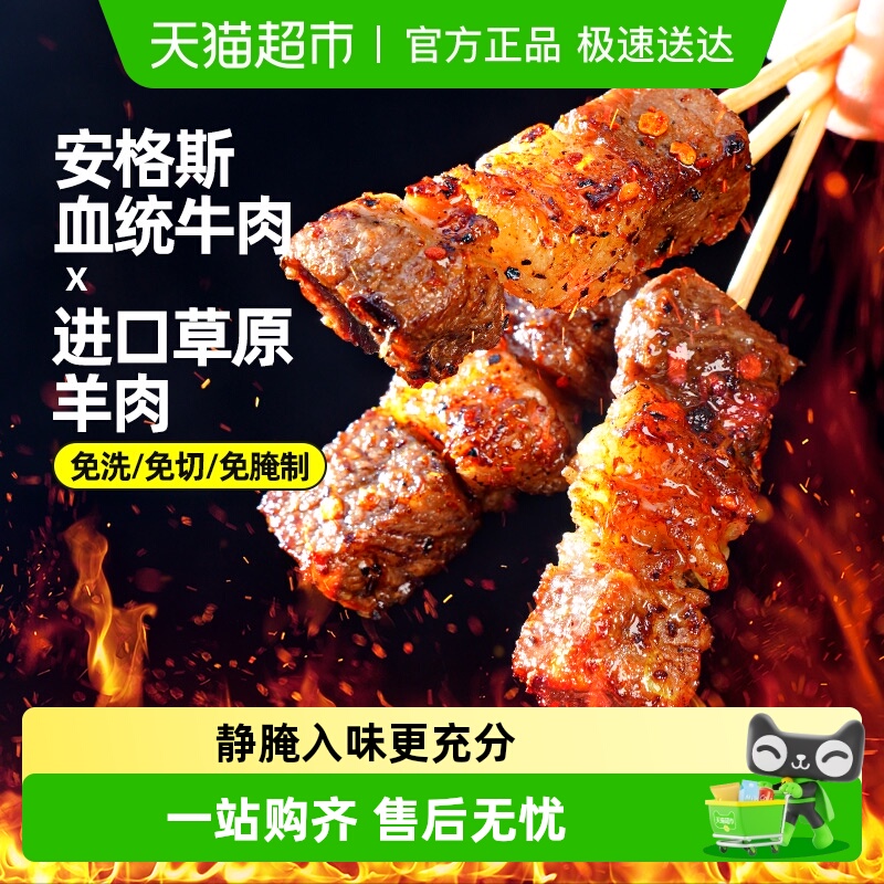 大希地安格斯牛肉串空气炸锅露营户外烧烤冷冻半成品食材烤串美食