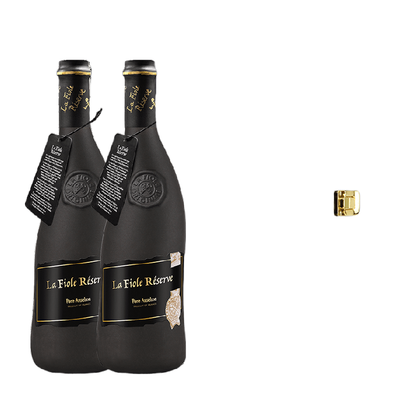 法国歪脖子红酒珍藏黑瓶干红葡萄酒JS90分双支礼盒装原瓶进口