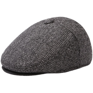 中老年人帽子男秋冬季爸爸护耳保暖帽老人冬天爷爷加棉加厚鸭舌帽