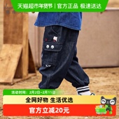 商场同款 子束脚裤 戴维贝拉儿童牛仔长裤 2025秋装 男童裤 工装 裤