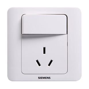 西门子开关插座远景雅白一开10A三孔插座三插3插家用电器电源面板