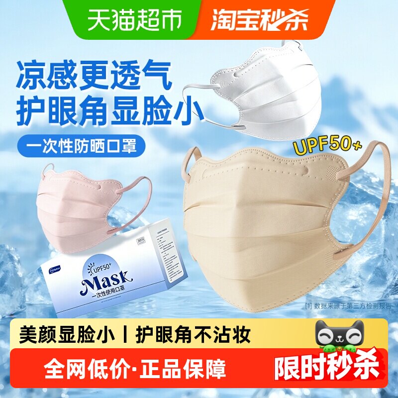 超亚UPF50+冰感防晒口罩独立包装图片