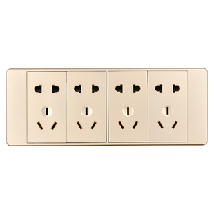 puxi 118型香槟金开关插座面板家用九孔十二孔插座12孔二十孔插座