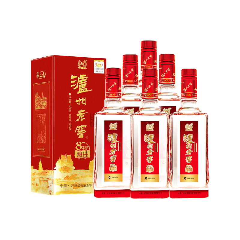 泸州老窖八年窖头曲和之礼52度整箱装500ml*6瓶浓香型白酒