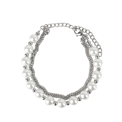 日韩个性双层混搭珍珠