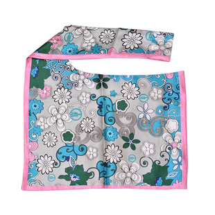 农业银行围巾女仿真丝百搭蓝色粉色职业农行丝巾头花套装方巾领巾