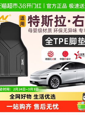 3W全TPE脚垫适用于港版特斯拉Model 3右舵model Y右軚海外版专用