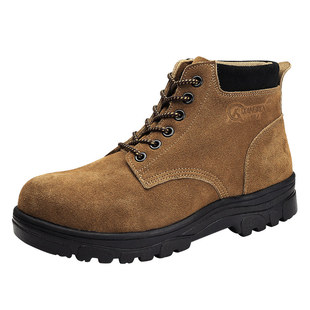 强人3515劳保鞋男冬季翻毛皮鞋高帮防砸防刺穿大头鞋羊毛保暖棉鞋