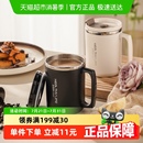 轻奢高颜值一杯多用冲泡咖啡牛奶杯 广意304不锈钢马克杯双饮式