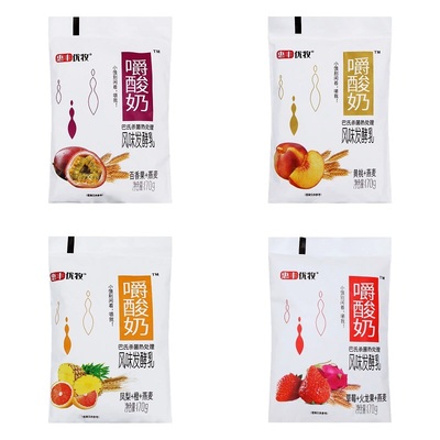 惠丰优牧嚼酸奶袋装整箱常温大口嚼着吃酸奶果粒燕麦风味早餐牛奶