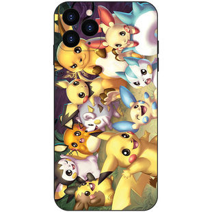 皮卡丘卡通雷系宝可梦手机壳14适用于iPhone16小米13玻璃12全包11苹果15ProMax神奇宝贝Plus华为XR硅胶保护壳