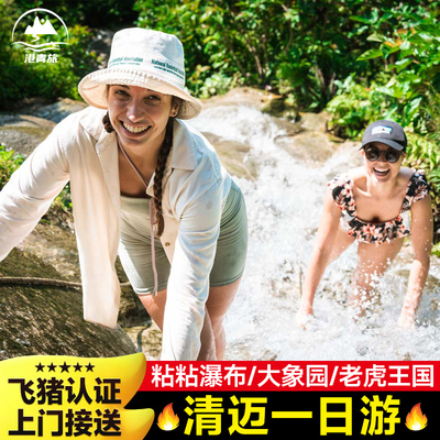 【品质日游】清迈一日游粘粘瀑布半日游大象咖啡粑粑纸老虎园包车