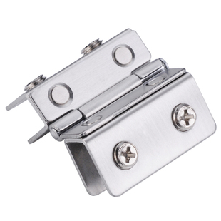 玻璃门合页夹加厚不锈钢铰链免开孔浴室夹展示柜酒柜橱柜门夹合页