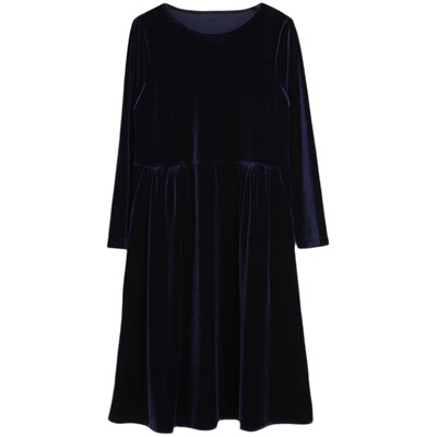 韩版高端金丝绒大摆蓬蓬连衣裙