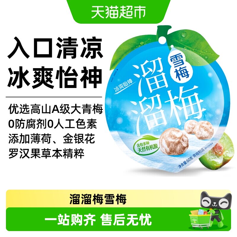 溜溜梅雪梅60g袋装大包装青梅梅冻蜜饯网红休闲零食年货大礼包