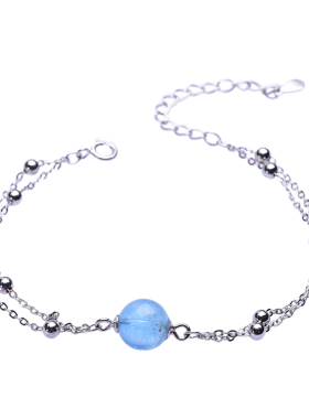 天然海蓝宝可调节饰品水晶手链