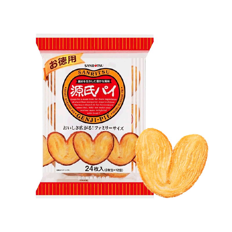 日本进口SANRiTSU三立平家源氏蝴蝶酥盐味焦糖饼干240g/袋千层酥