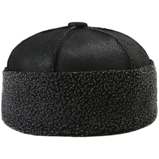 皮毛 一体帽子男女秋冬真皮羊皮羊毛帽真毛地主老人中老年瓜皮帽