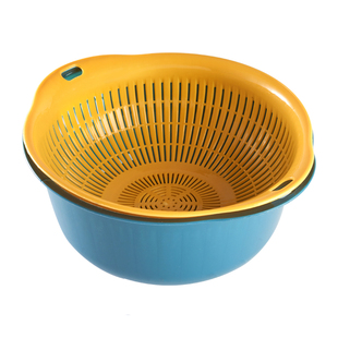 妙然双层可悬挂水果篮子淘米筛沥水篮洗菜筐果蔬篮果盆厨房置物筐