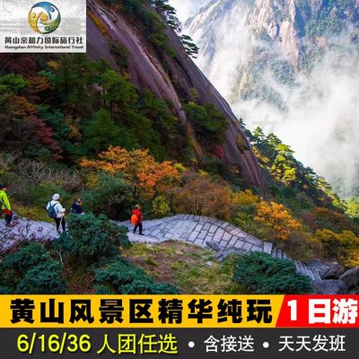 黄山一日旅游纯玩跟团免排队直达缆车站屯溪主城区黄山北站接送