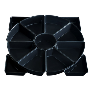 商超生鲜熟食冷风柜组合式黑色托盘圆形扇形简约冷柜精品陈列盘