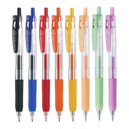 日本ZEBRA斑马中性笔JJ15黑色考试专用SARASA按动式速干彩色水笔手账笔大容量0.5mm学生刷题签字笔具