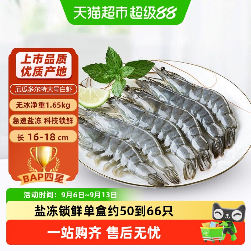 厄瓜多尔原装进口超大白虾盐冻图片