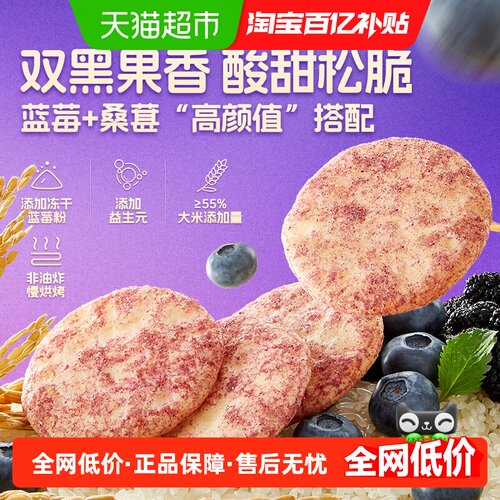 甘源蓝莓桑葚味米饼非油炸零食