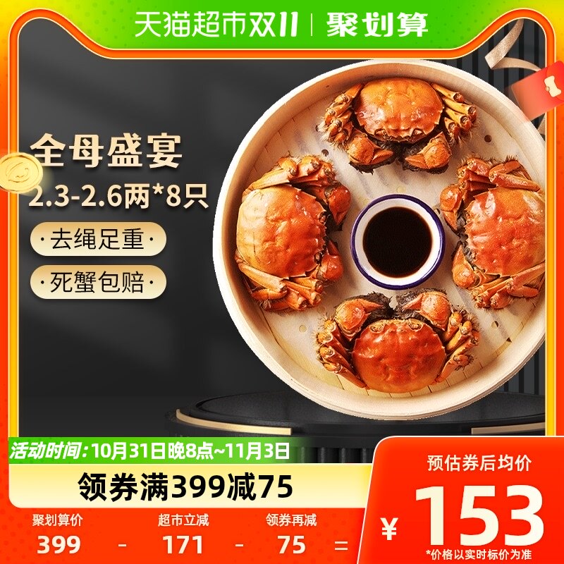 【活蟹】鱻谣大闸蟹鲜活特大全母(2.3-2.6*8只)湖河蟹水产礼盒属于什么档次？