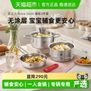 德国双立人锅组套装 一人食奶锅蒸笼平底锅 Nova16cm不锈钢辅食套装
