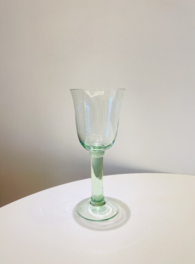 lambert绿色手工玻璃红酒杯外贸出口细杆复古清透葡萄酒高脚杯子