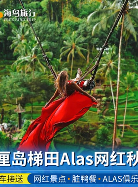 巴厘岛梯田秋千一日游Alas Harum Bali网红瀑布滑翔伞atv乌布旅游