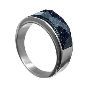 时尚前卫小众设计宇宙星空宝石戒指男潮钛钢单身指环个性潮流饰品