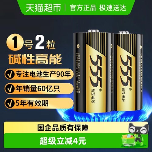 5551号碱性大号电池2只