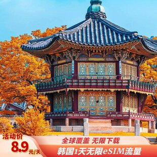 eSIM流量套餐 韩国3天GOeSIM国际漫游无限流量二维码扫描不用换卡