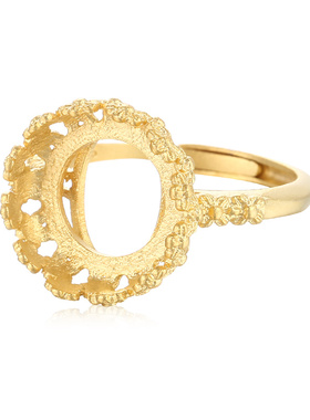 纯银空托镶嵌蜜蜡琥珀绿松石925