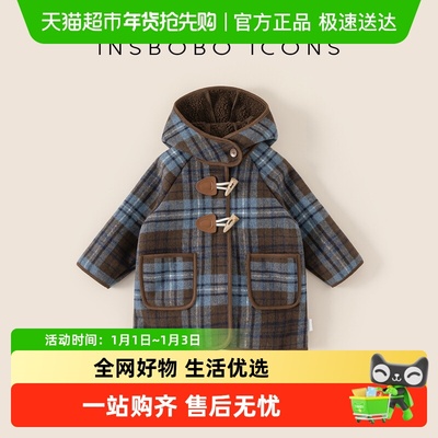 INSbobo精致系扣设计呢大衣