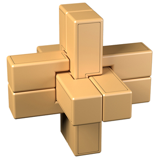 奇艺孔明锁鲁班锁全套装笼中取球大菠萝神龙摆尾六根九通榫卯玩具