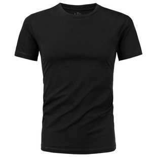 夏季莫代尔大码男装圆领纯色黑白半袖打底衫男士短袖T恤上衣韩潮