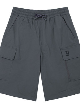 【自营】MLB美职棒男裤女裤运动裤深炭灰色时尚梭织短裤3ASMB0653