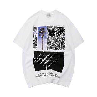 CAVEMPT C.E 椰树短袖 日系潮牌宽松情侣印花T恤男女ins