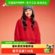 爱心胸章卫衣女童柔软舒适时尚 ASICS 亚瑟士儿童26年新年短款 百搭
