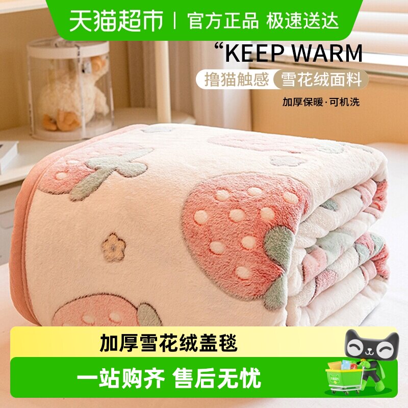 俞兆林雪花绒毛毯被子午休盖毯加厚冬季午睡毯办公室小毯子床上用
