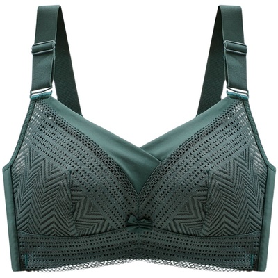 胖mm无钢圈内衣女大胸显薄小文胸