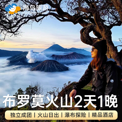 海鸟旅游布罗莫火山团2日游bromo吉普车马达将军赛武瀑布印尼泗水