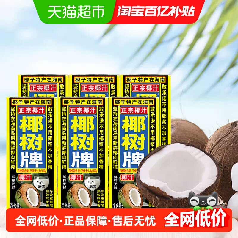 椰树椰奶椰树牌椰汁六连包245ml*6盒/组海南特产植物蛋白饮料