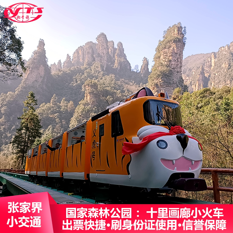 [张家界国家森林公园十里画廊小火车-往返观光电车票]张家界旅游刷身份证使用